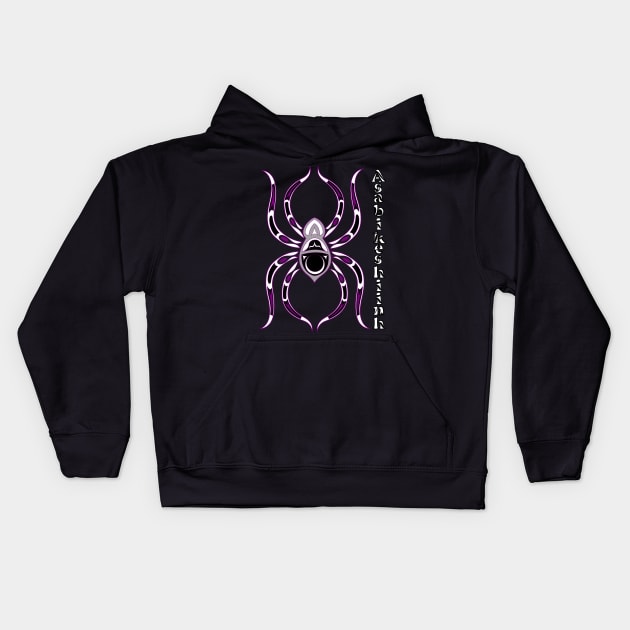 Asabikeshiinh (spider) Demisexual Pride Kids Hoodie by KendraHowland.Art.Scroll